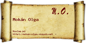 Mokán Olga névjegykártya